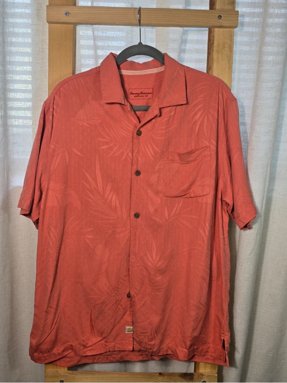 Tommy Bahama Coral-Red Short Sleeve Button Front Shirt